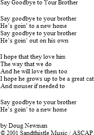 The Cat Album, Lyrics, Doug Newman, Cat Songs, Kitten Songs. Songs about Cats, Kittens