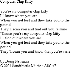 The Cat Album, Lyrics, Doug Newman, Cat Songs, Kitten Songs. Songs about Cats, Kittens