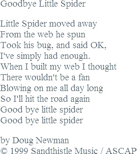 Bugs and Critters, Doug Newman, Song Lyrics