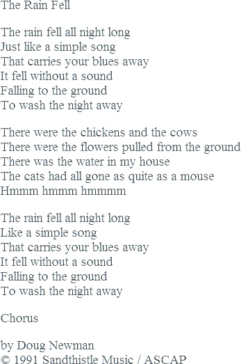 The Rain Fell Doug Newman The Sandhill Waltz